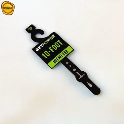 CMYK imprimant des cintres en plastique noirs du PE 7.5g pour la ceinture en cuir