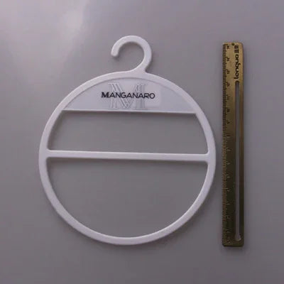 17*13cm Durable Black Oval Plastic Scarf Hangers Customized Logo