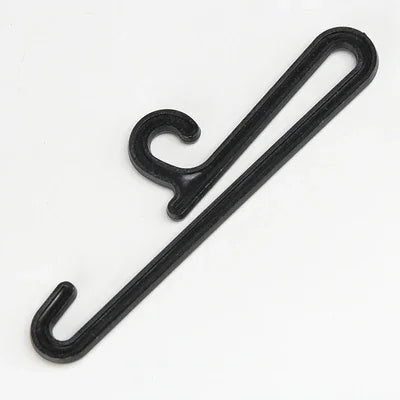 105*23mm Embossed Logo Black Plastic Sock Hangers Wide Application