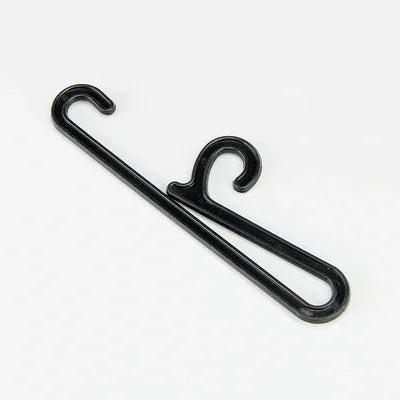 105*23mm Embossed Logo Black Plastic Sock Hangers Wide Application