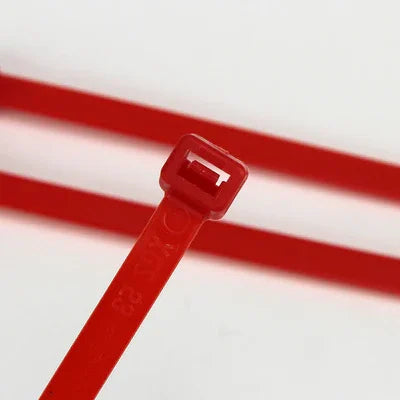 7.6mmX200mm Red Self Locking Nylon Cable Ties UV Resistant