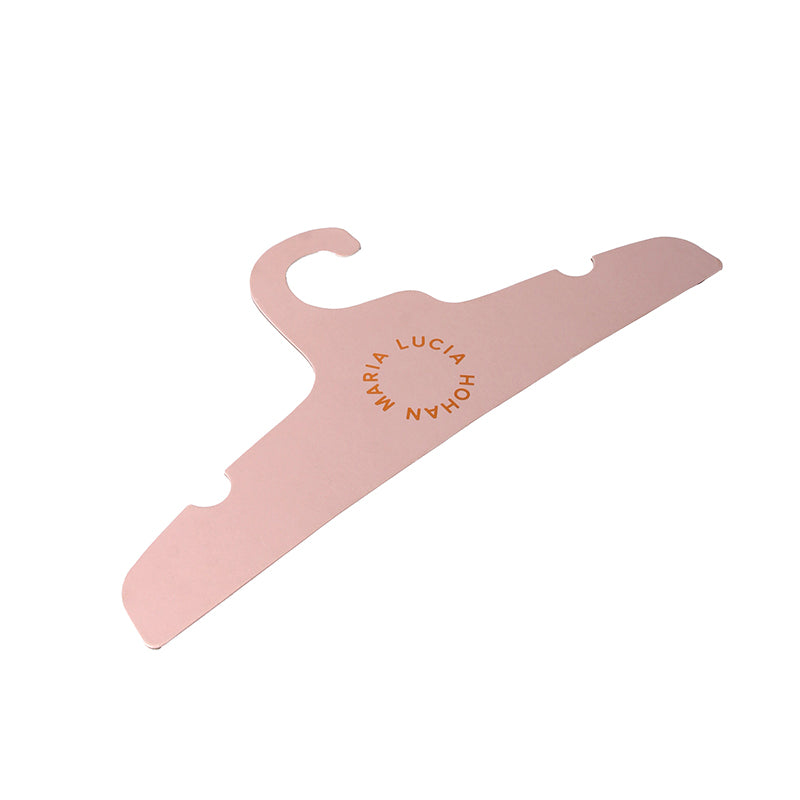 Custom Cardboard Apparel Hanger with Pearl Paper Finish and Foil Logo