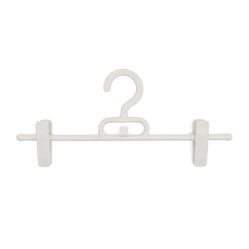 Durable Plastic Clothes Hanger with Adjustable Clips for Pants & Skirts
