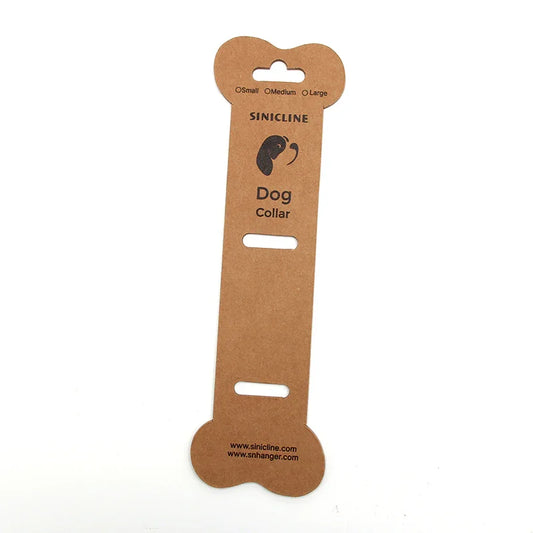 Custom Kraft Paper Dog Collar Display Card Bone Shape Hanger