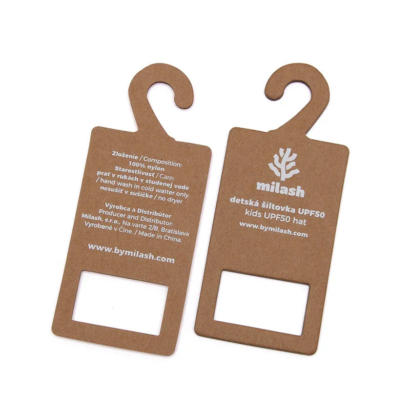Custom Kraft Paper Hanger Tag for Apparel Accessories