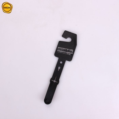 35x140mm Personalized Black Plastic Hangers Customized Thick