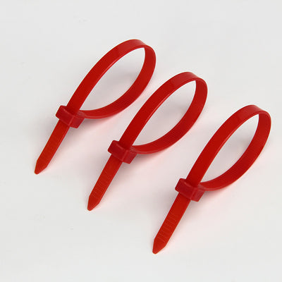 7.6mmX200mm Red Self Locking Nylon Cable Ties UV Resistant