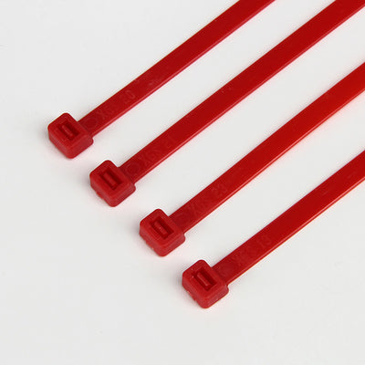 7.6mmX200mm Red Self Locking Nylon Cable Ties UV Resistant
