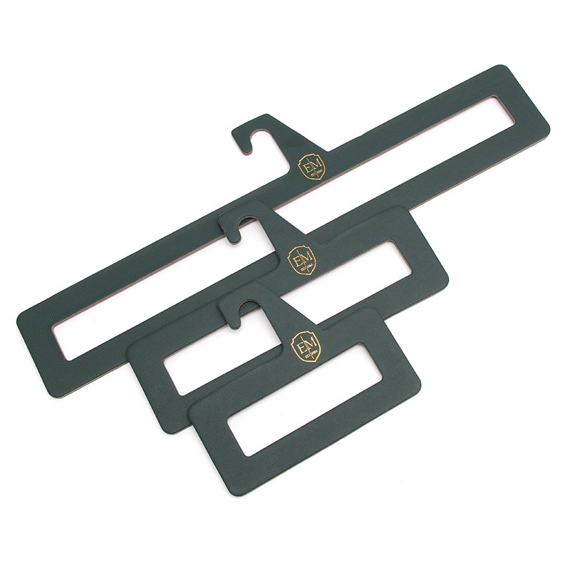 Custom Scarf Hanger with Gold Foil Logo | Premium Textured Paperboard Hook