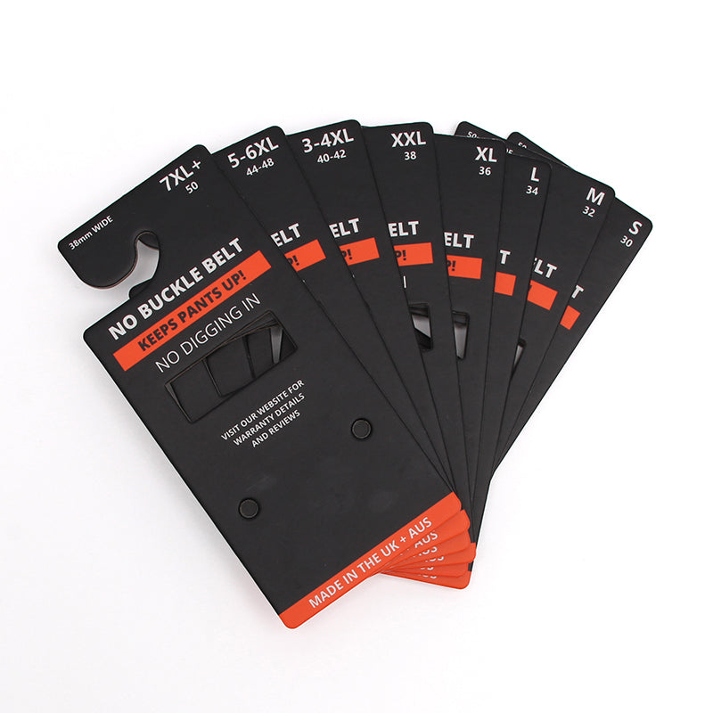 Custom Belt Hanger Card | Gloss Laminated Industrial Paperboard