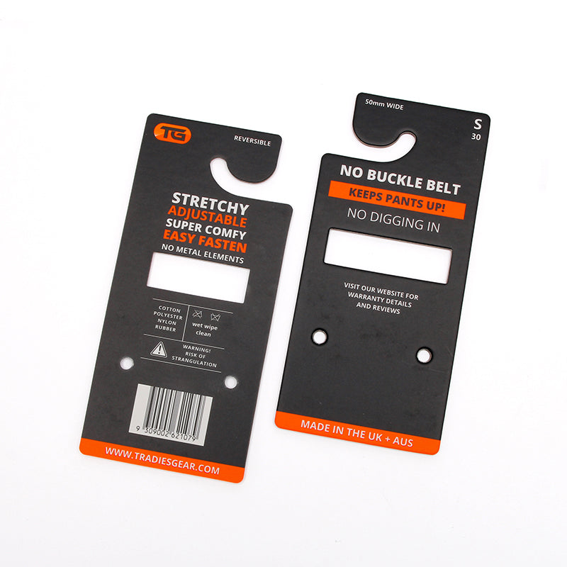 Custom Belt Hanger Card | Gloss Laminated Industrial Paperboard