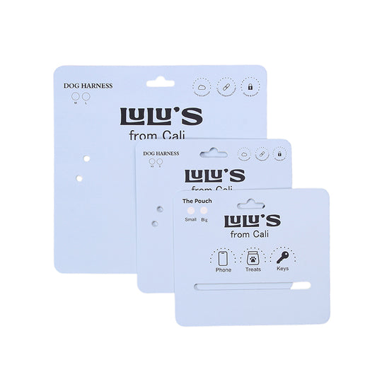 Custom Dog Harness & Treat Pouch Display Cards – Multi-Size Pet Packaging