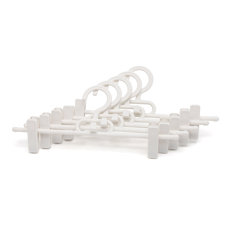 Durable Plastic Clothes Hanger with Adjustable Clips for Pants & Skirts