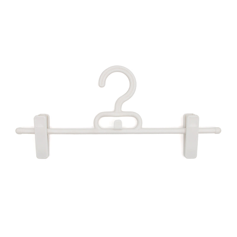 Durable Plastic Clothes Hanger with Adjustable Clips for Pants & Skirts