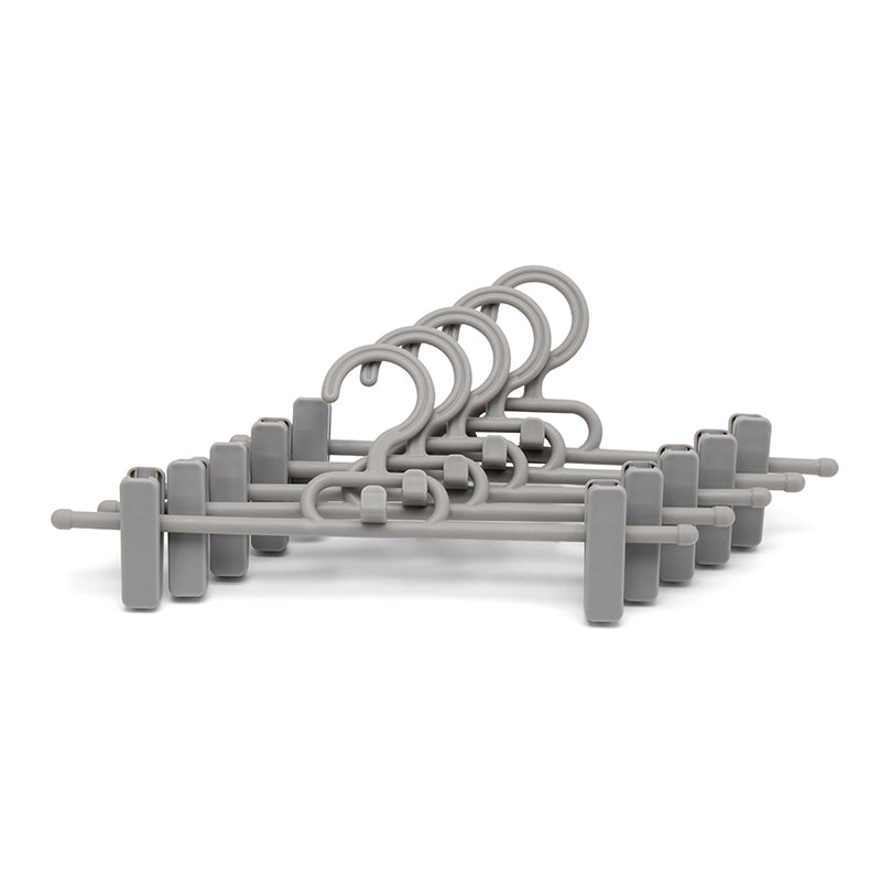 Durable Plastic Clothes Hanger with Adjustable Clips for Pants & Skirts
