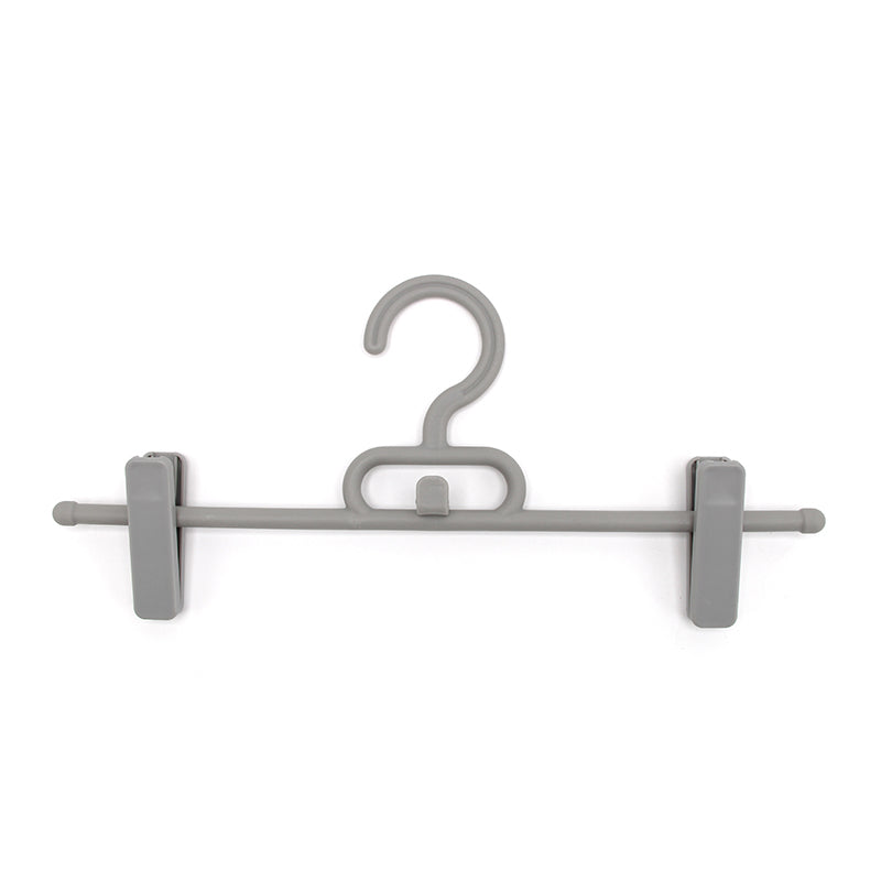 Durable Plastic Clothes Hanger with Adjustable Clips for Pants & Skirts