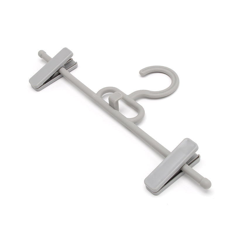 Durable Plastic Clothes Hanger with Adjustable Clips for Pants & Skirts