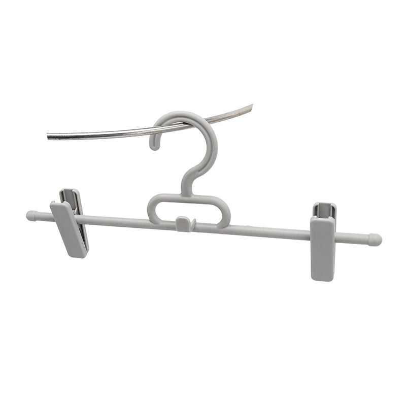 Durable Plastic Clothes Hanger with Adjustable Clips for Pants & Skirts