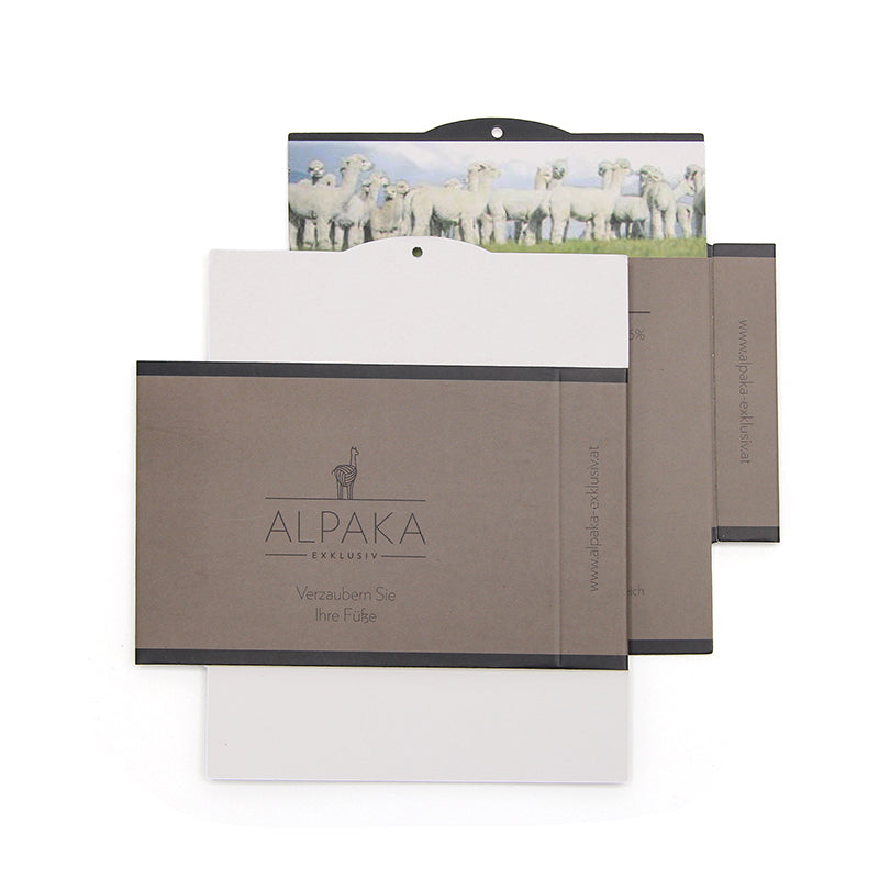 Custom Sock Hanging Card 350g White Card with Matte Lamination