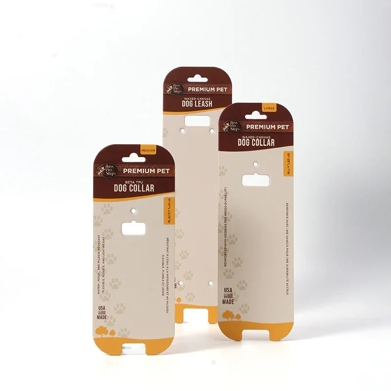 Custom Printed Cardboard Hanger Cards for Pet Collars and Leashes