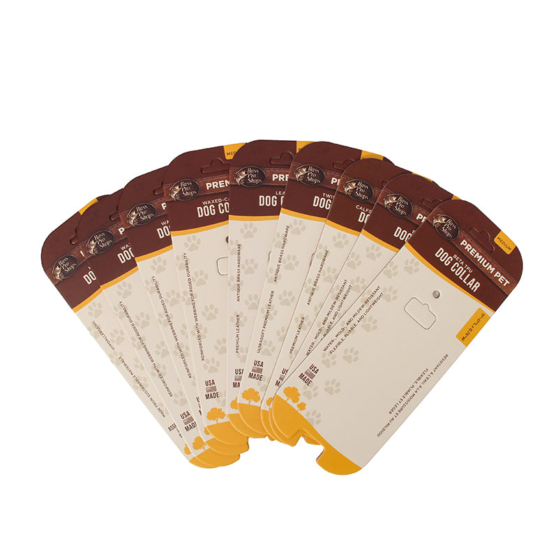 Custom Printed Cardboard Hanger Cards for Pet Collars and Leashes