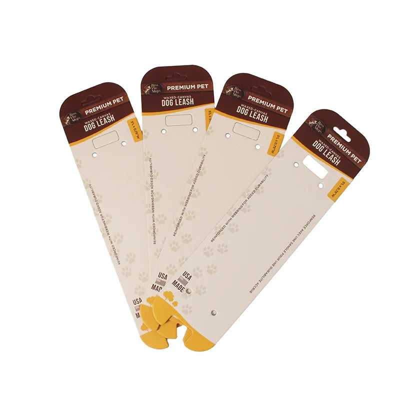 Custom Printed Cardboard Hanger Cards for Pet Collars and Leashes