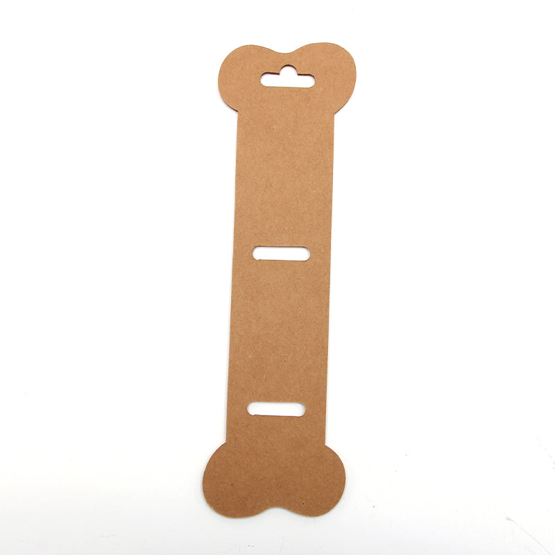 Custom Kraft Paper Dog Collar Display Card Bone Shape Hanger