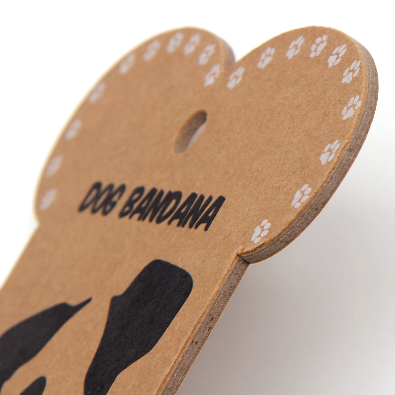 Custom Kraft Paper Dog Bandana Packaging Card Eco Display Hanger