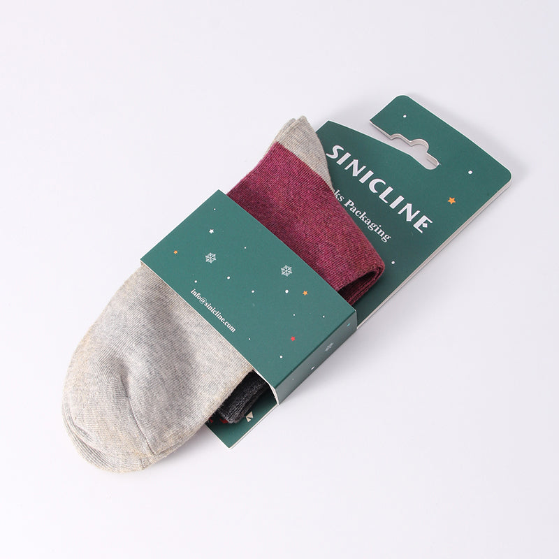 Custom Christmas Sock Packaging Card with Hook for Retail Display
