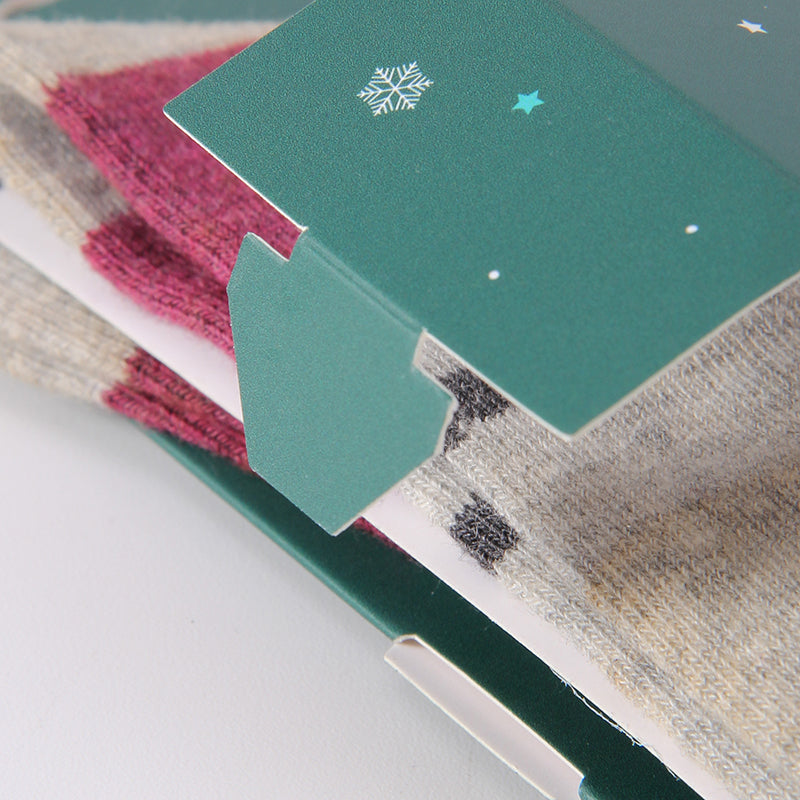 Custom Christmas Sock Packaging Card with Hook for Retail Display