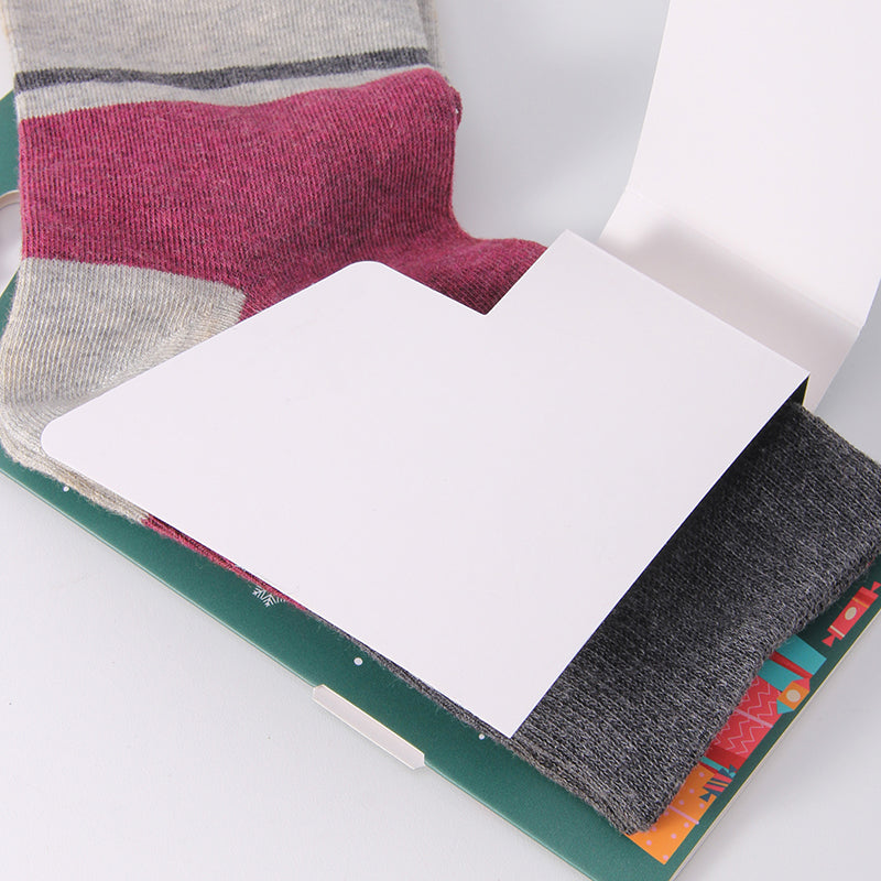 Custom Christmas Sock Packaging Card with Hook for Retail Display