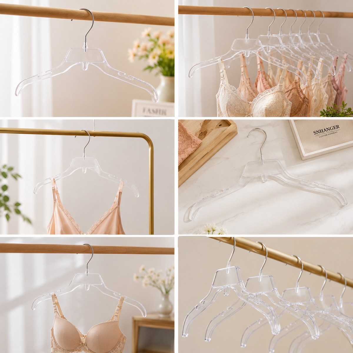 Clear Plastic Lingerie Hangers