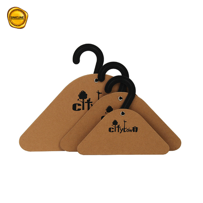 Pet Clothes Kraft Cardboard Hangers with Customized Design and Black Printing