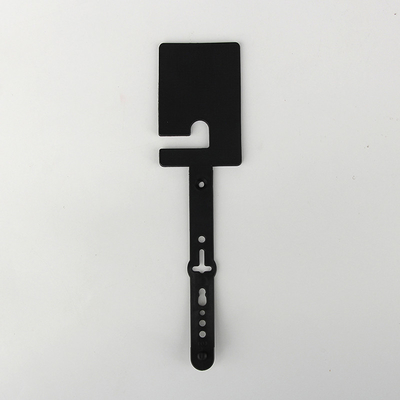 Foil Stamping Black Plastic Belt Hangers With Flexible Tail